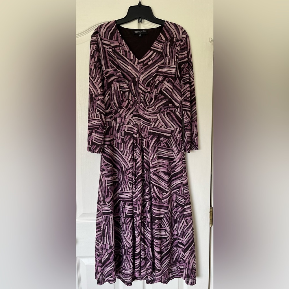 Classic Dress with Fun Purple Stripes